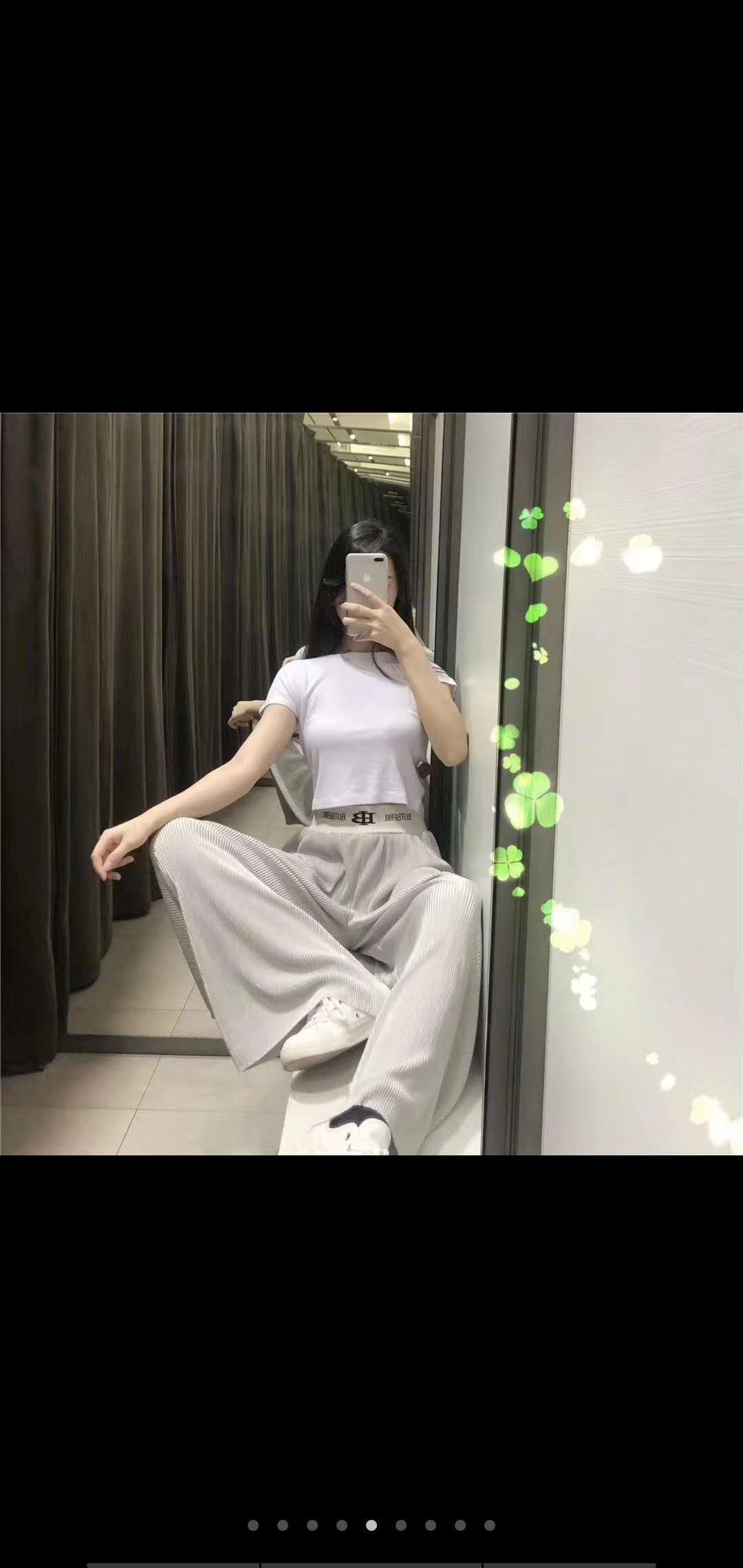 Ice Silk Wide-Leg Pants Pleated Female Summer Style High Waist Pendant Specification drawing