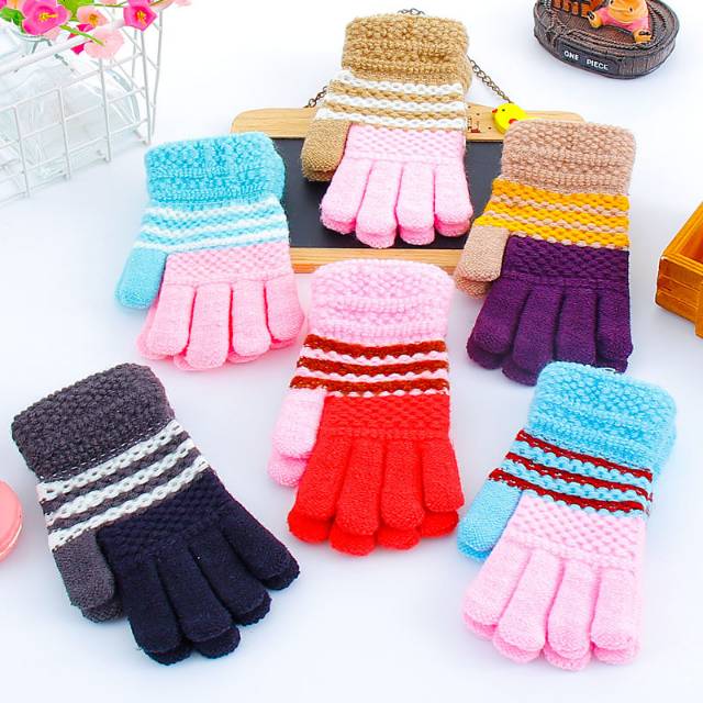 Children's gloves, colorful cashmere magic gloves, thick and warm gloves for cute kids details Picture