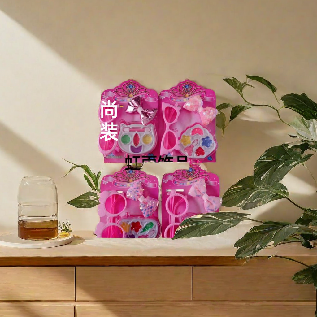 Children's toy set, lip gloss and hairpin integrated, fun glasses design, fashionable accessories, safe and harmless materials, beautiful childhood play details Picture