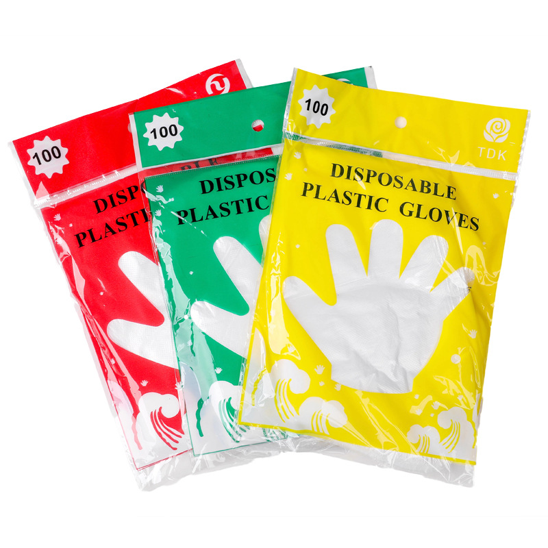 Factory direct sales 100 disposable gloves plastic catering food grade dishwashing catering beauty gloves 50 389