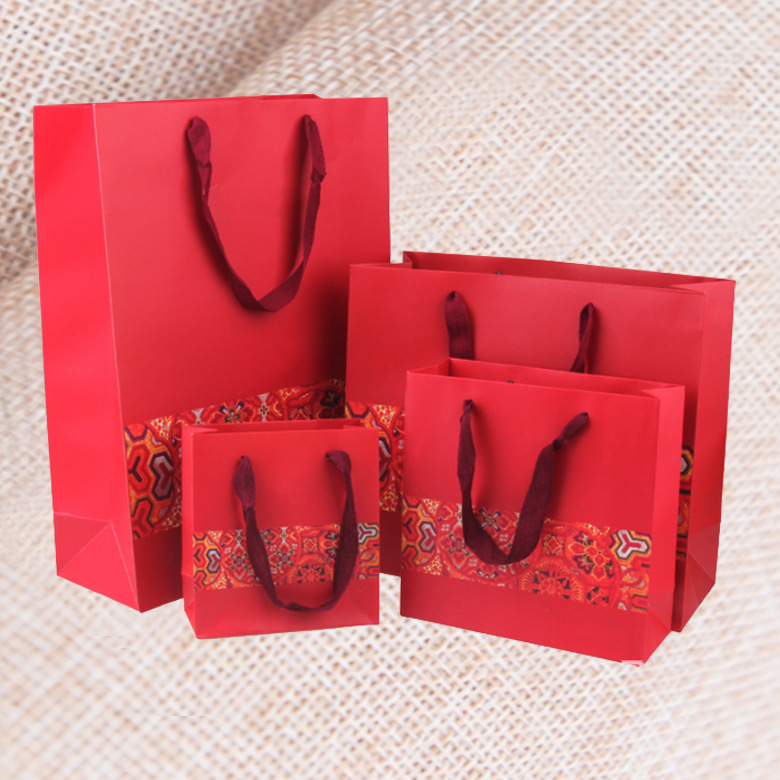 中国风红色手提袋服装结婚礼品袋纸袋伴手礼礼袋礼盒袋子批发详情图2