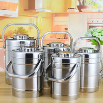 Factory direct stainless steel vacuum pot double insulation bento box straight Chinese insulated food tray 639