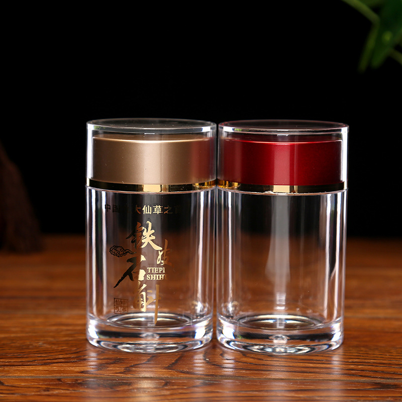Transparent acrylic bottle Dendrobium officinale Notoginseng powder saffron health product bottle packaging medicine health bottle 634