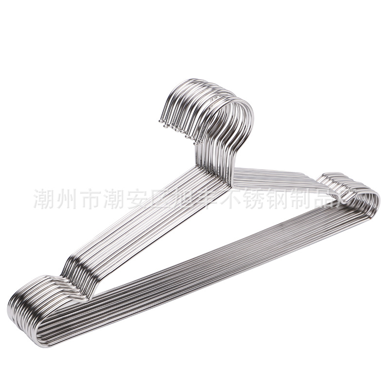 304 stainless steel hangers Solid hangers wholesale clothes drying rack Drying pants rack does not rust children's non-slip metal clothes hanging Item Picture