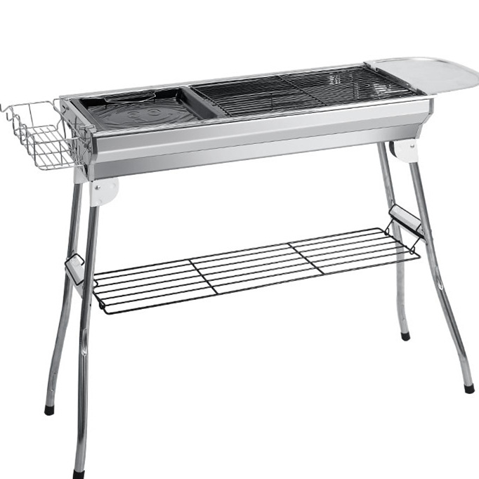 Manufacturers directly supply thickened large stainless steel barbecue grill outdoor folding grill BBQ portable grill 322