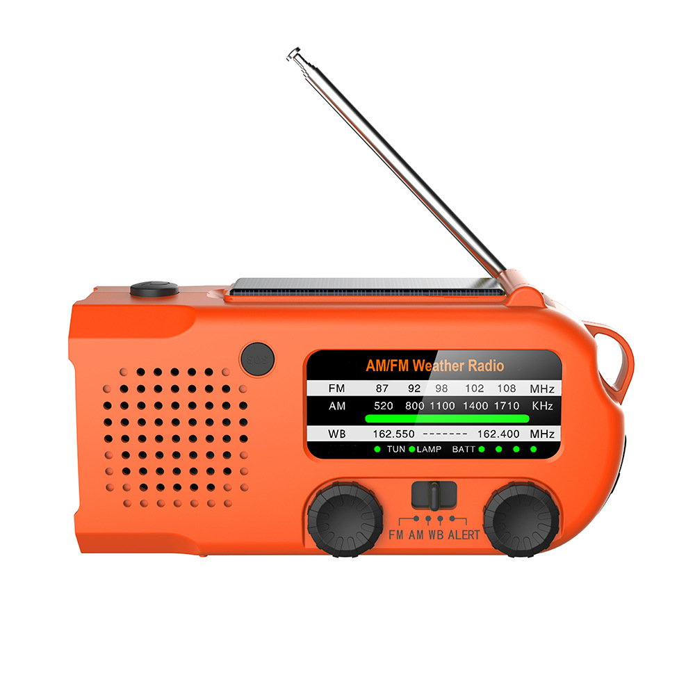 Manufacturers direct cross-border Amazon hurricane emergency hand power multifunctional solar radio