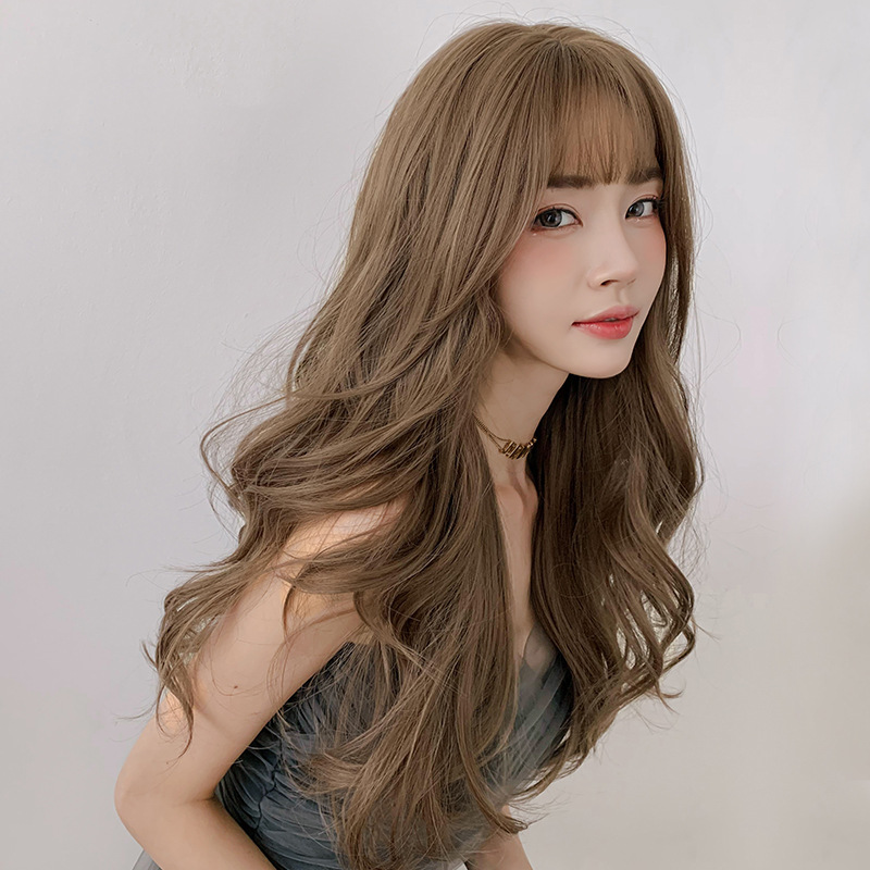 Manufacturers wholesale wig female long hair comic bangs net red round face big waves fluffy full head set long curly hair 927 details Picture