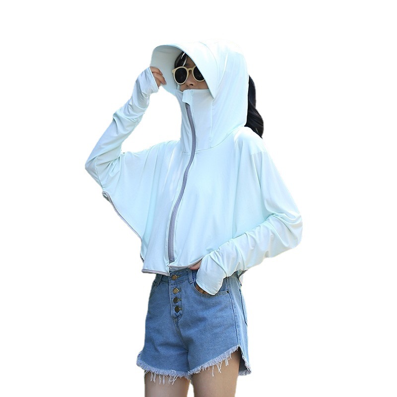 Sun protection clothes summer UV protection female ice silk coat sun protection cardigan bicycle electric car protective clothing factory wholesale Item Picture