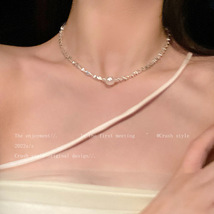 单颗珍珠吊坠项链女夏2023新款爆款设计感高级锁骨链轻奢小众颈链