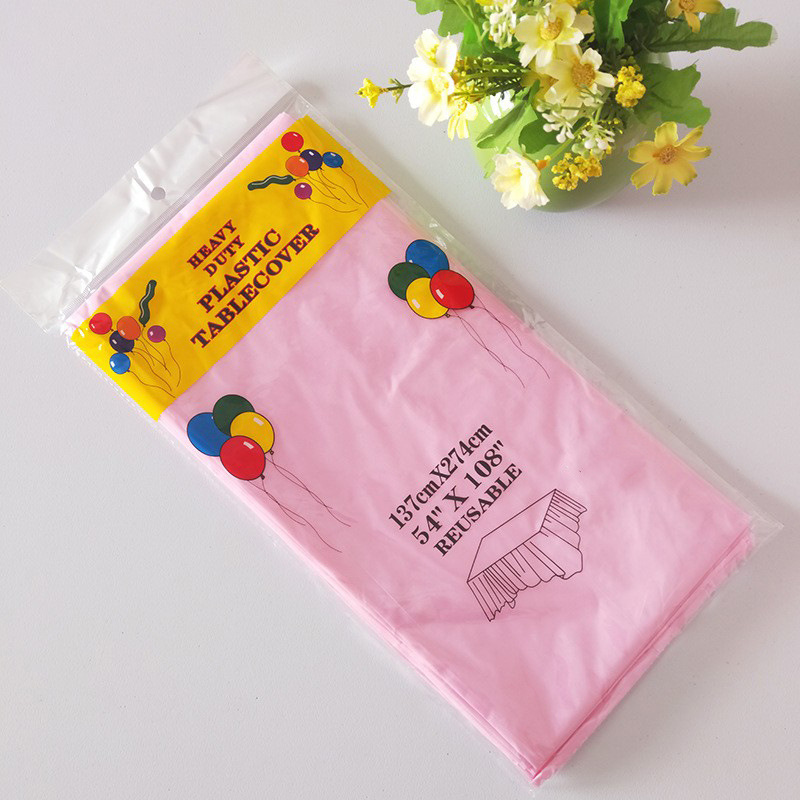 Manufacturers supply disposable party tablecloth PE plastic cloth birthday dessert table solid color tablecloth 137*274cm723 Specification drawing