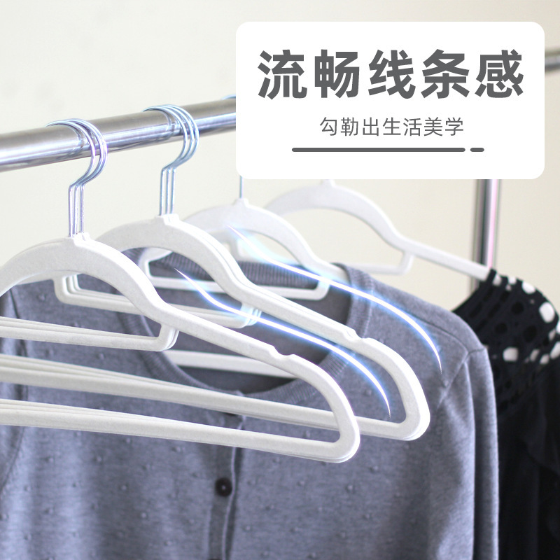 Factory directly for flocking non-slip clothes rack clothing store collation traceless storage household clothes hanging magic clothes rack details Picture