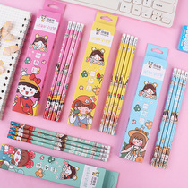 Box Pencil Creative Student Stationery HB Pencil with eraser Elementary School writing drawing Pen 10 sets 6 sets 400