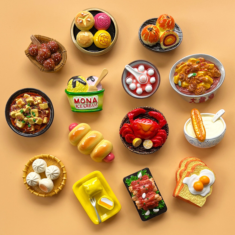 3D立体个性创意仿真面包食物冰箱贴可爱磁贴食玩装饰ins风吸铁石详情图1
