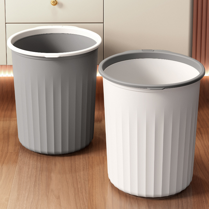 塑料家用厨房垃圾桶高颜值卧室厕所简约大号无盖压圈卫生间垃圾桶详情图1