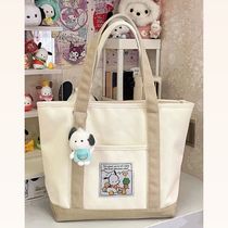 Bag female 2023 new hand bill shoulder crossbody canvas bag bucket cute casual hand bag female bag 301