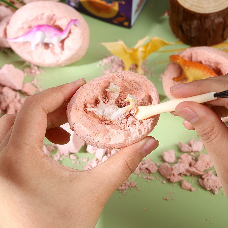 Dinosaur egg archaeological excavation toys simulated dinosaur models children's treasure digging toys wholesale DIY small toys cross-border 70 details Picture