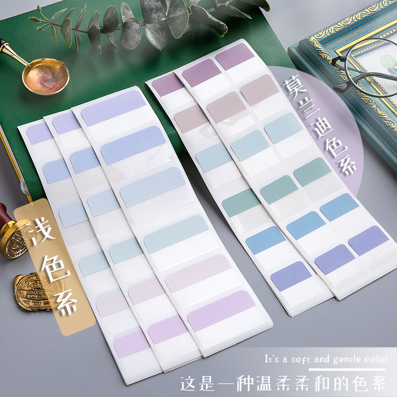 Morandi student classifieds Writing index Labeling Stickers Sticky Notes Colored fluorescent bookmarks paper lead stickers Application Scenario