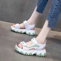 Sports sandals for women 2023 summer new women's fashion wave platform beach shoes muffin student sandals 737