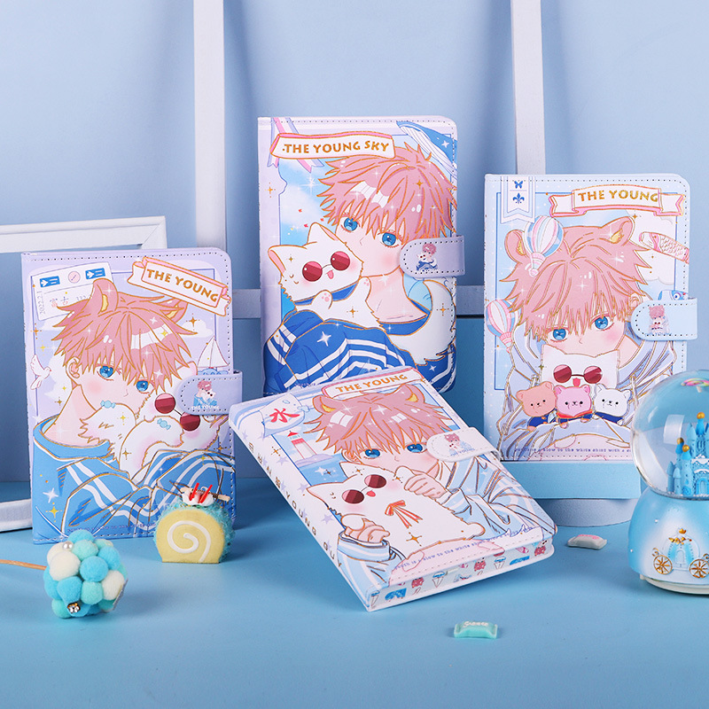 Little Red Umbrella 32K cartoon cute ledger wholesale student diary Soft leather notepad ins notebook 804 details Picture