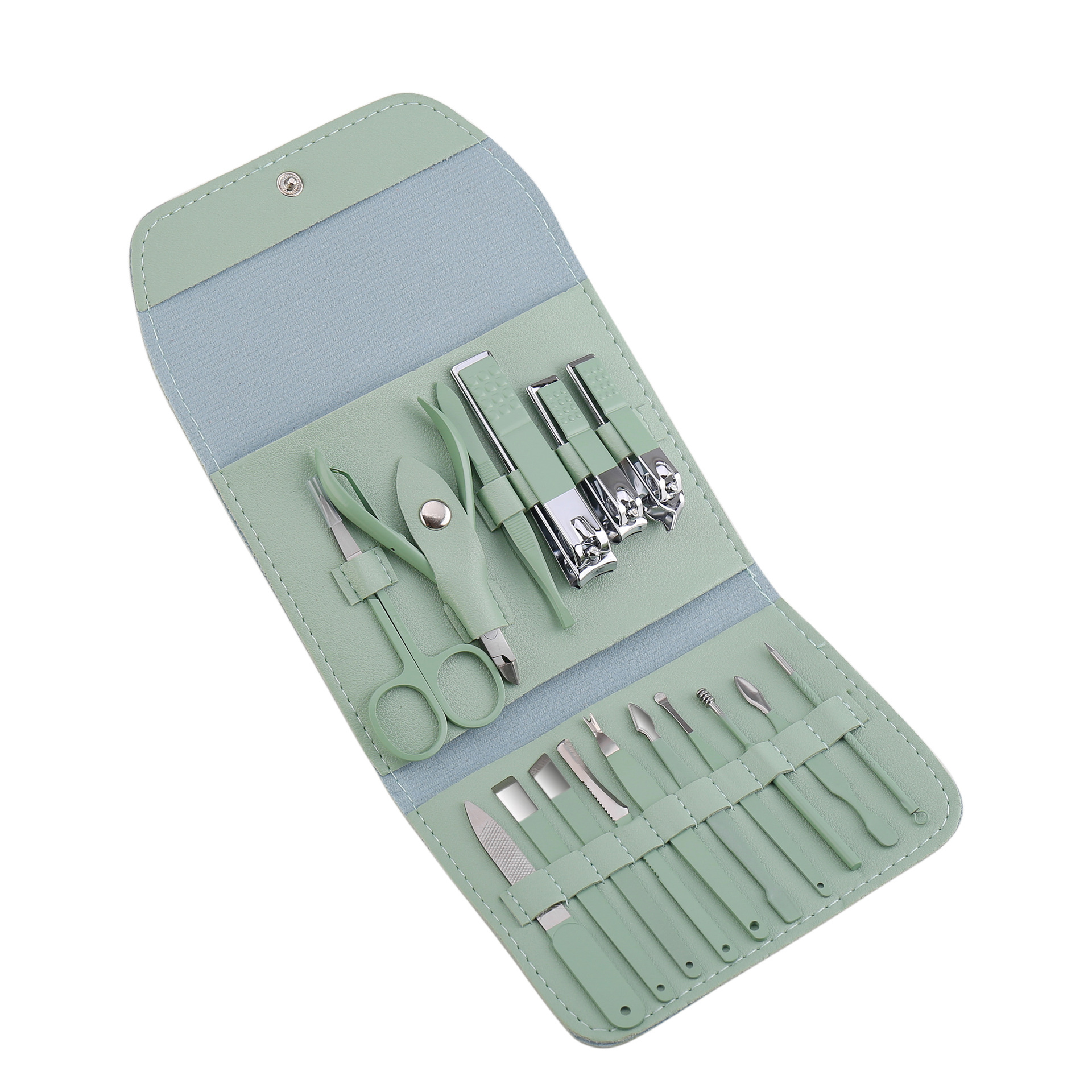 Green stainless steel nail clippers pedicure knife set Nail tools full set nail clippers wholesale special 923 Item Picture