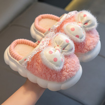 冬季儿童棉拖鞋女童公主保暖加绒包跟亲子大中小童宝宝毛毛棉拖鞋