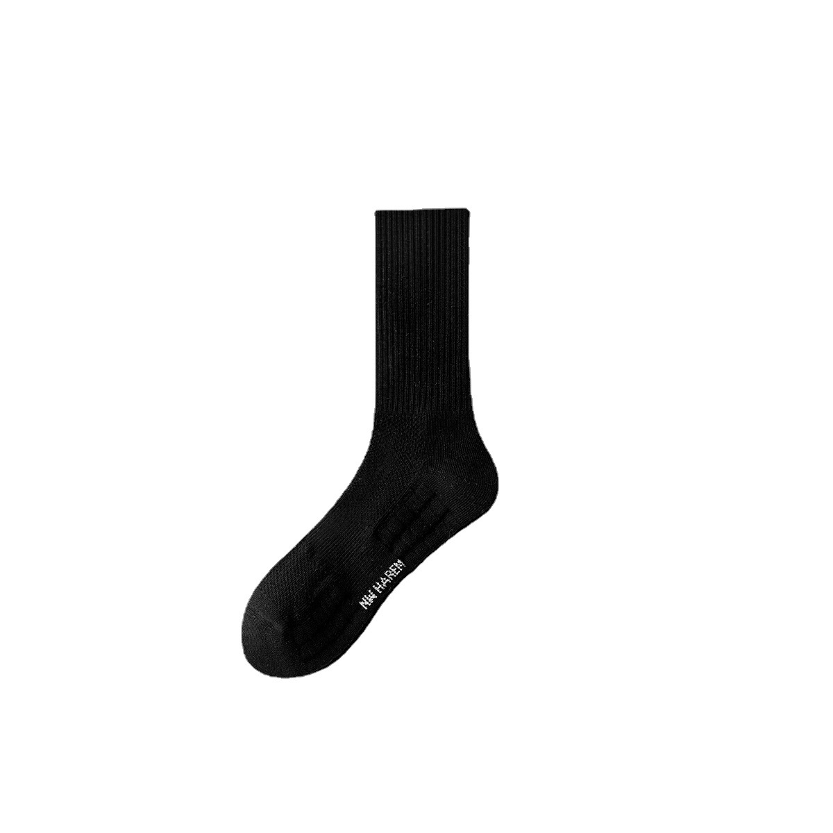 袜子男士中筒袜专业运动跑步篮球毛巾底吸汗透气网眼白色长袜批发详情图5