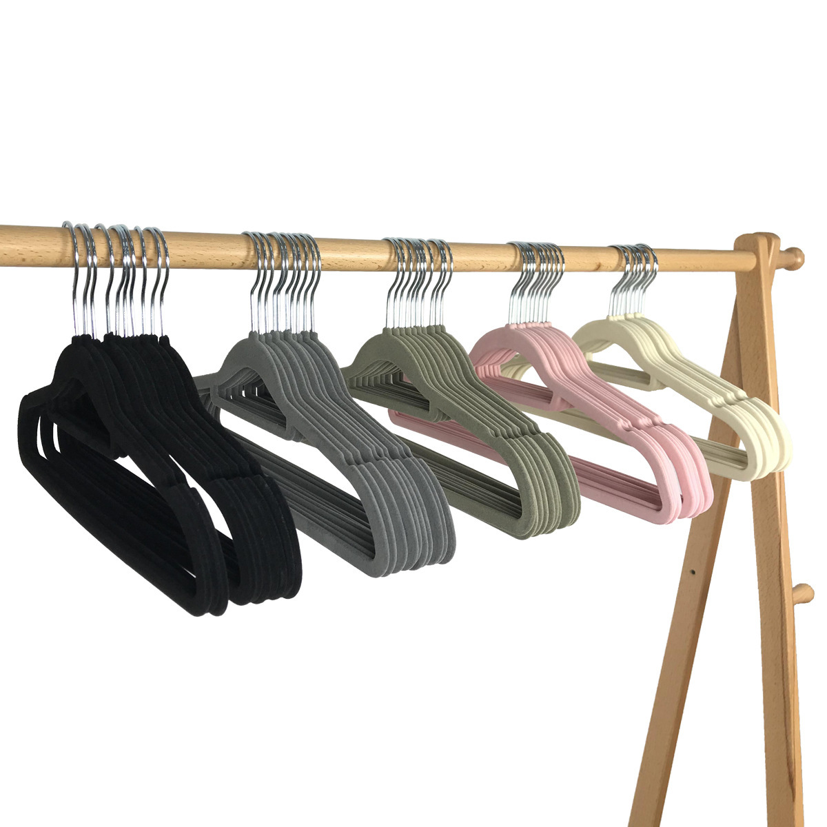 Factory directly for flocking non-slip clothes rack clothing store collation traceless storage household clothes hanging magic clothes rack Item Picture