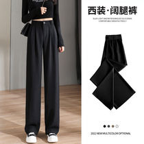 Suit pants women's high waist slimming drape feeling 2022 Spring Autumn small casual straight leg mop wide leg pants tide 432