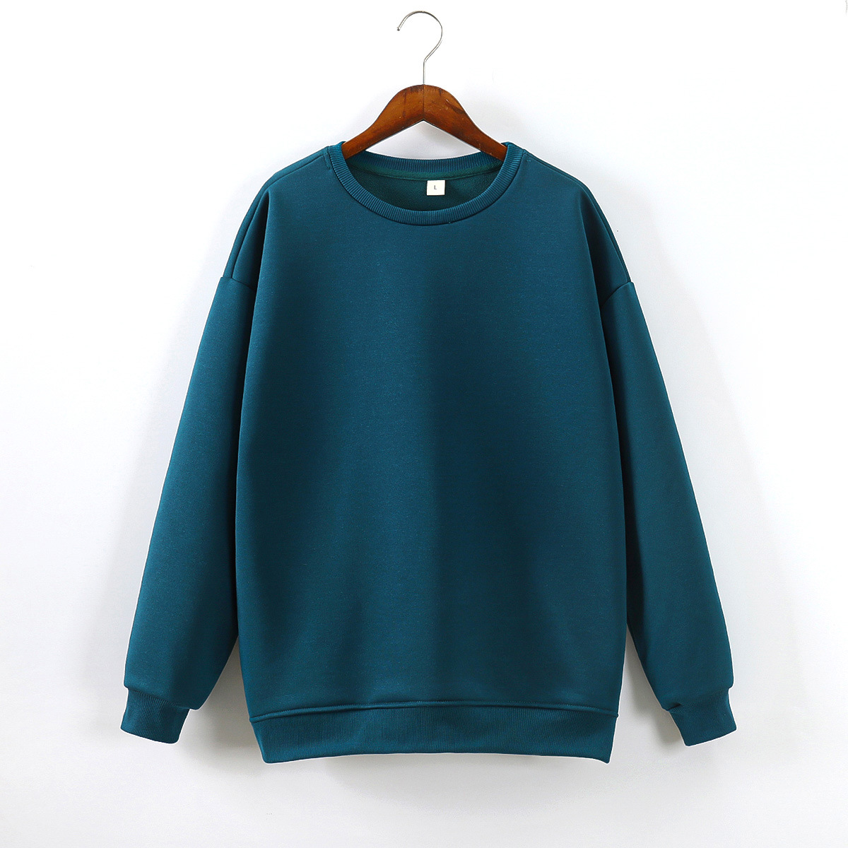 2023 spring new men's and women's round neck pullover hoodie casual large size fashion brand solid color simple undercoat Item Picture