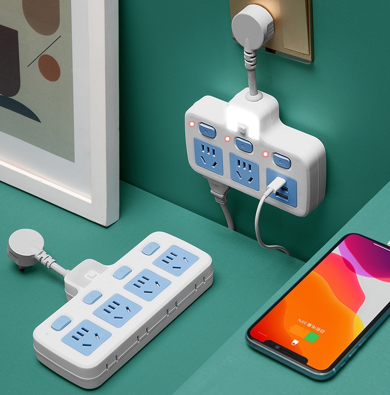 Multi-function strip socket Home strip strip Multi-slot USB strip strip Multi-purpose converter plug details Picture