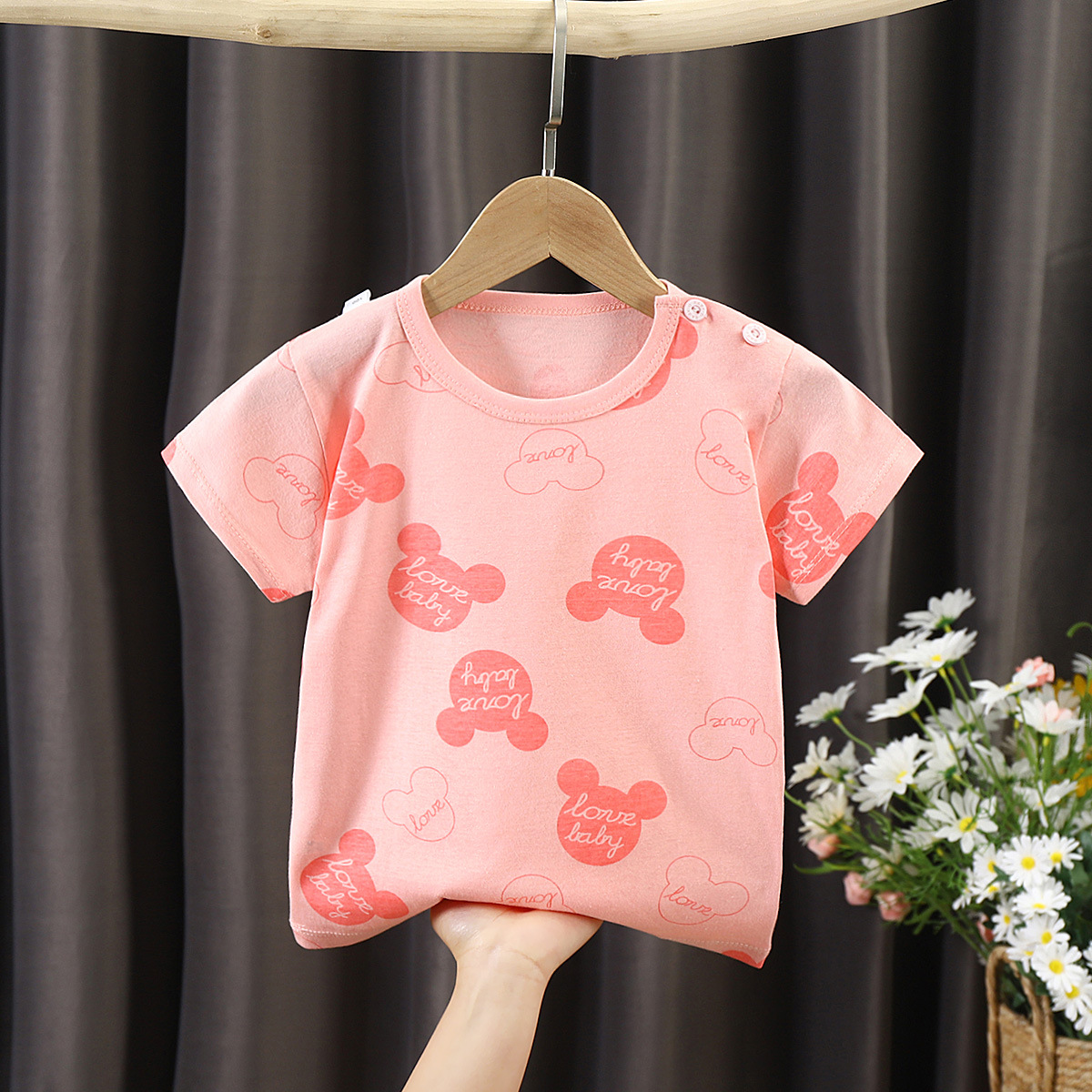 2023 summer children's T-shirt short sleeve pure cotton boy baby girl T-shirt single undershirt new cartoon factory direct sales 394