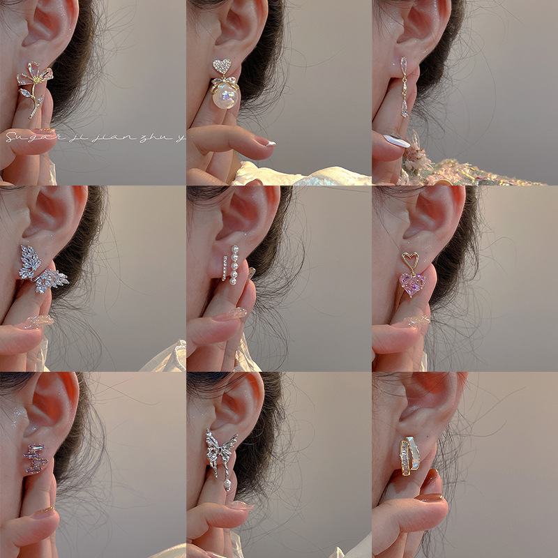 925珍珠耳环女小众设计感气质耳圈高级感精致复古耳饰
