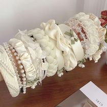 Fairy Flower Pearl headband High cranial top 100 bypass headband Fresh sweet Lily of the valley hair face wash hair bundle 601