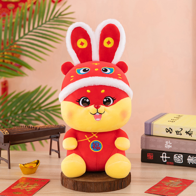 Year of the Rabbit mascot rabbit plush toy red doll start red Year activity small gift thumbnail