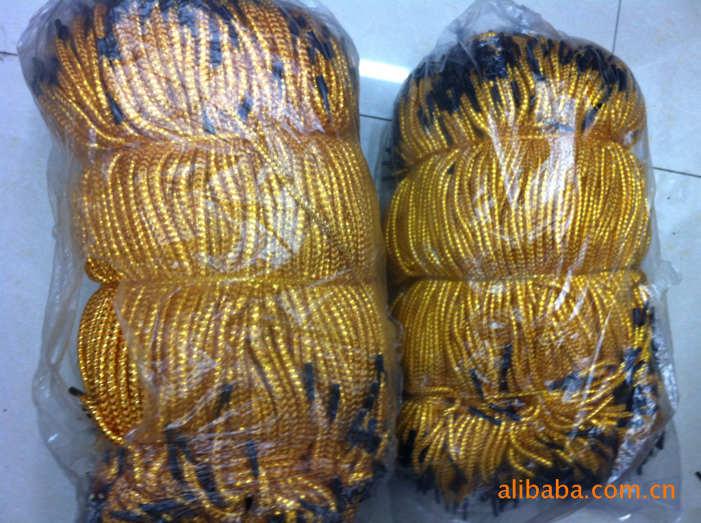 Thick super thick gold wire head portable rope large thick gold wire rope wine box paper bag with black plastic sheet rope belt card head rope packaging rope available thumbnail