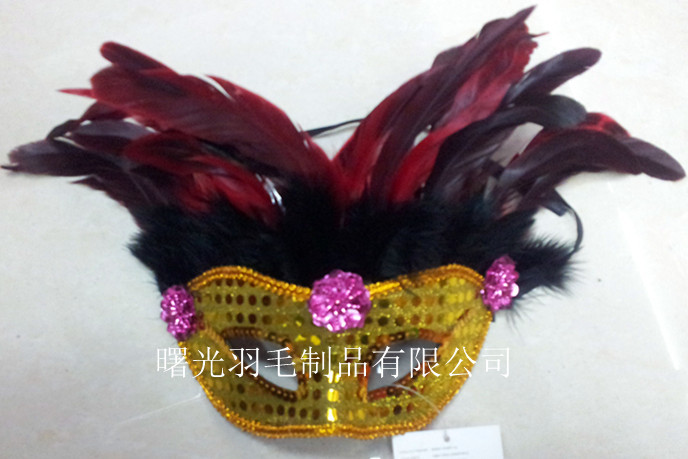 厂家批发 万圣节 羽毛面具 多款任你选 舞台演出配饰细节图
