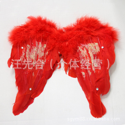 厂家直销 羽毛天使翅膀 舞台演出配饰 化妆服饰道具白底实物图