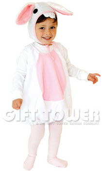 Huanyou S-0016 Cute little white rabbit party outfit, pink Halloween playful children's costume, masqueraded ball sleeping bag Specification image