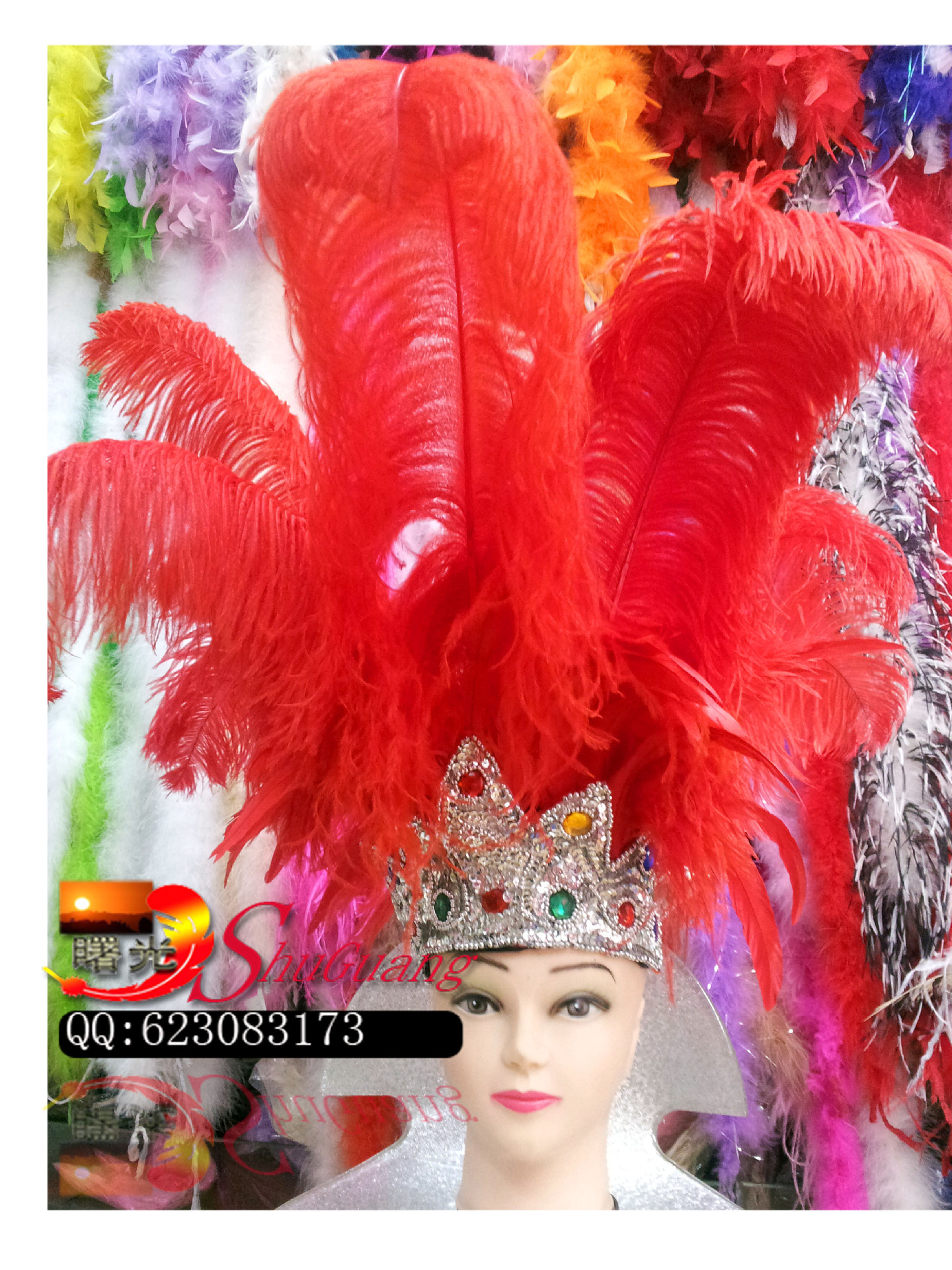 鸵鸟毛头带 ，多色定做，给你新的视觉感受，心灵的震撼。