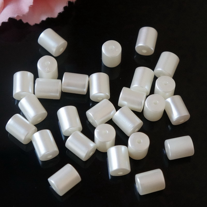 DIY手工材料 10x12mm圆柱珠 仿珍珠异形珠 新娘婚庆百搭珠光珠