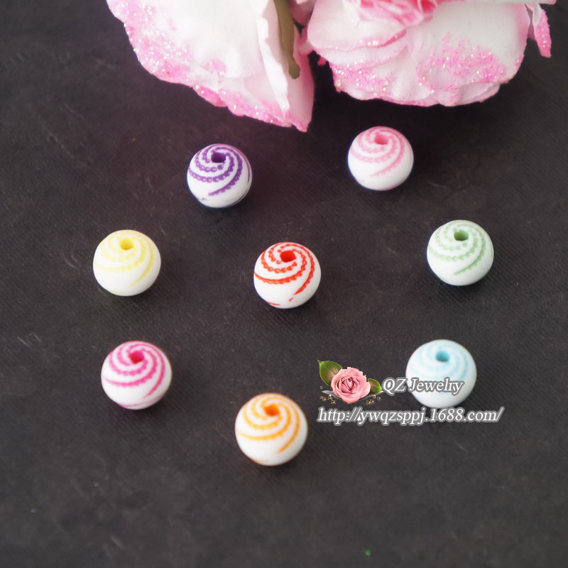 儿童饰品手链串珠 多彩珠饰超级搭配 彩色螺旋珠 女童DIY材料包产品图