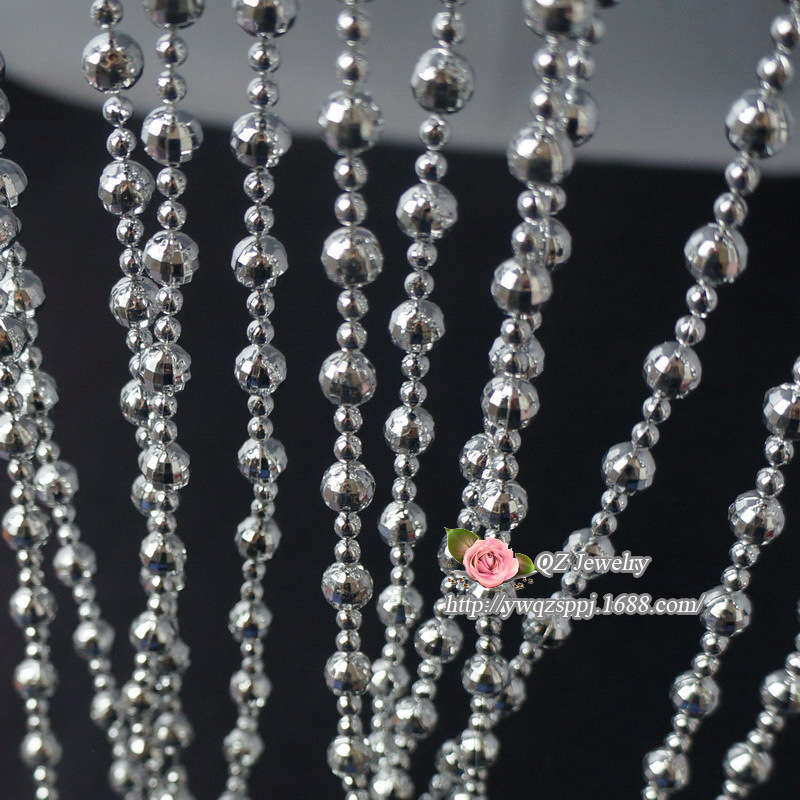 Wholesale Golden Earth electroplated bead chains, large and small interval connected bead chains, wedding background decoration arch bead curtains details Picture