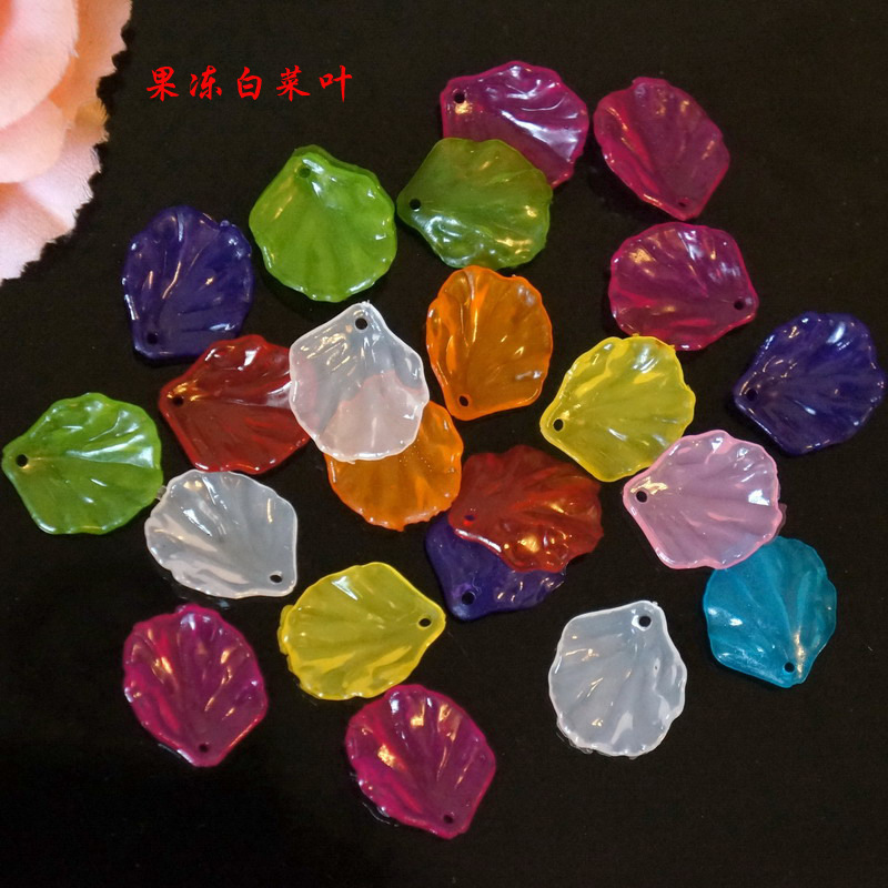 古风汉服COS发簪小贝壳叶片 古代宫廷发髻配件 果冻效果花朵叶子