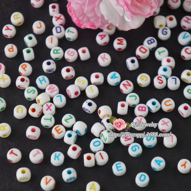 儿童串珠diy手工穿珠子 亚克力 益智英文字母珠 手链串珠散珠子