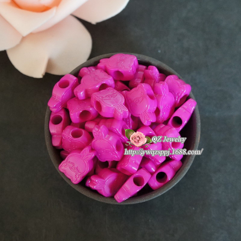 Handmade cartoon hair accessory accessories, acrylic large-hole beaded children's hair band accessories, DIY accessories, Yiwu supply