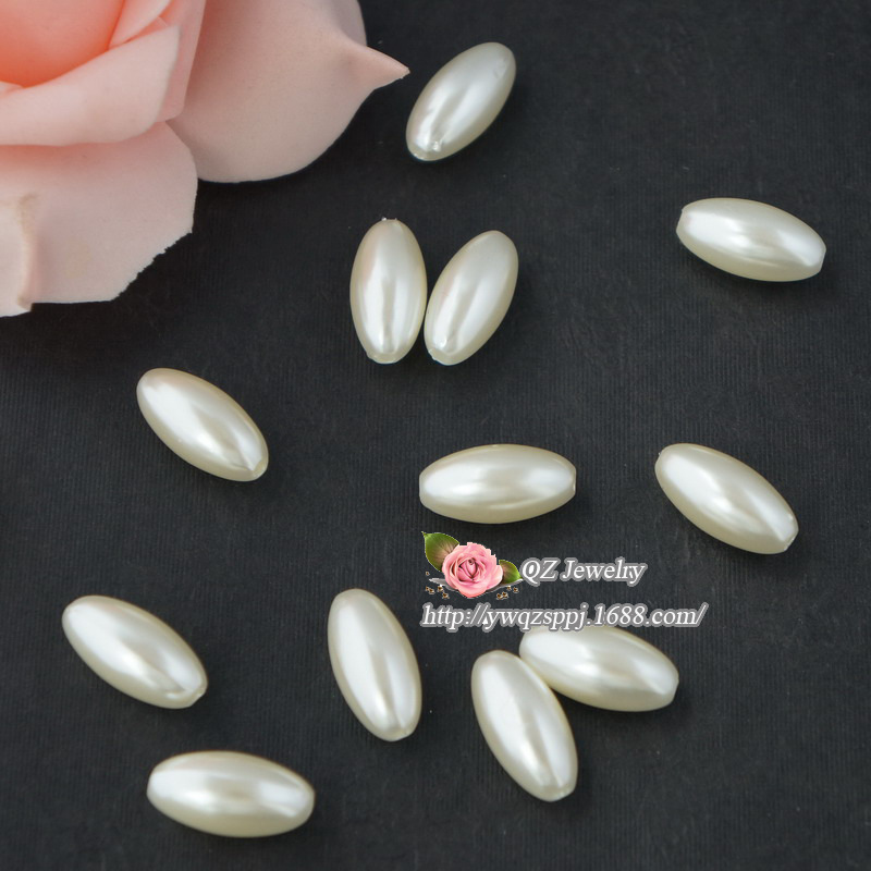 3X6mmABS米粒仿珍珠 蛋形仿珍珠 珠光色珍珠 新娘婚纱头饰小米珠细节图