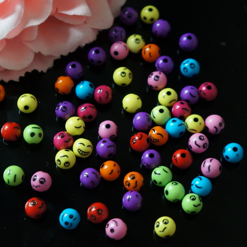 Colorful children's jewelry accessories DIY beading materials, joy, anger, sorrow and happiness expression character beads, educational game beading