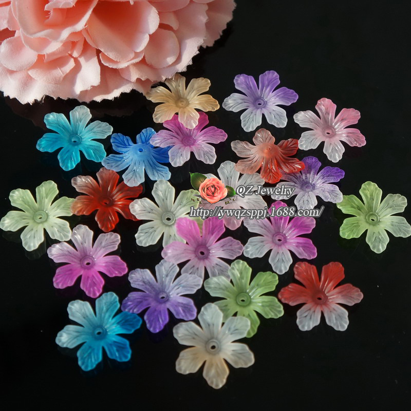 Bride's headwear accessories materials, DIY handmade accessories, resin semi-transparent matte flower ornaments, auxiliary materials, small accessories