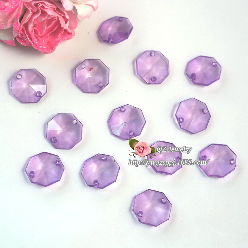 Acrylic octagonal bead curtain, door curtain, partition curtain, hanging curtain, scattered beads, handcrafted materials, DIY crystal chandelier accessories wholesale Specification image