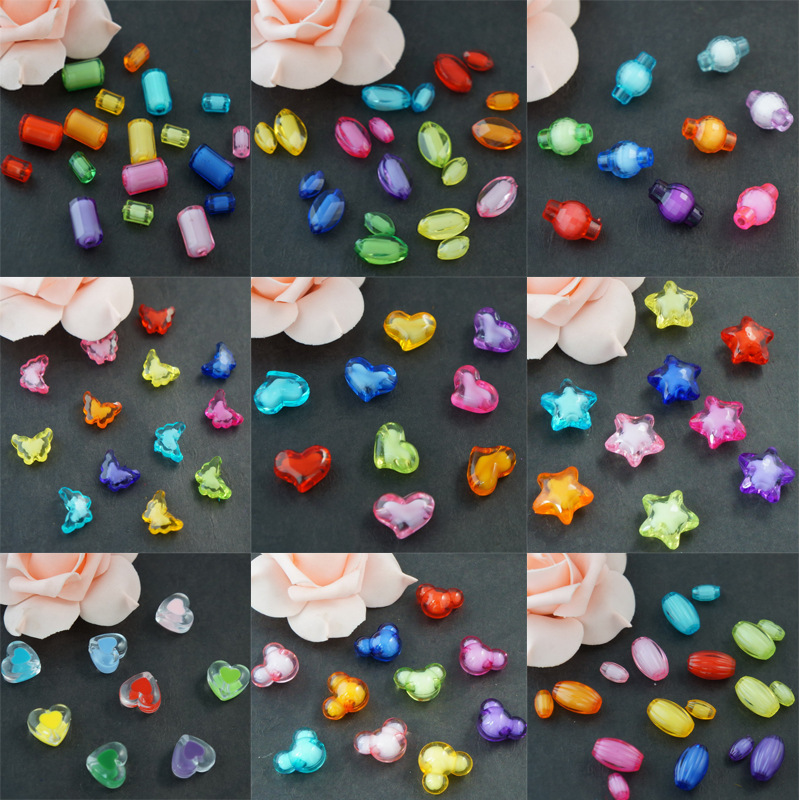 Factory direct sales of flying saucer beads, middle beads, Chinese knot woven lantern beads, DIY decorative accessories, inner colored beads Specification image